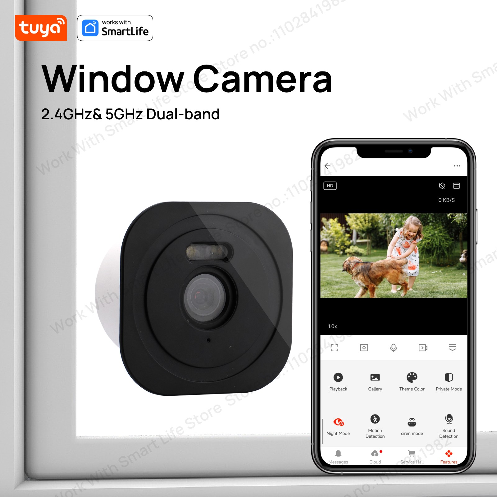 Home Security Robot - Caméra de fenêtre Tuya 3MP 2K,