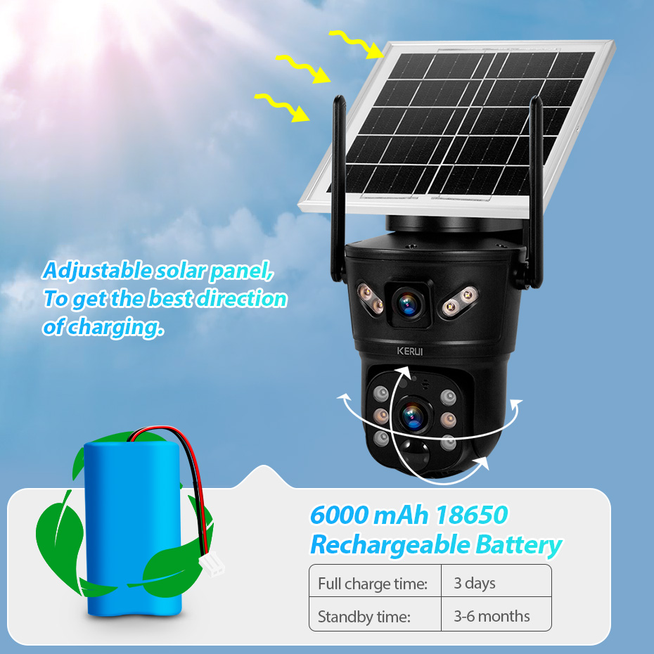 Caméra solaire WiFi 4G SIM KER - Home Security Video Cameras avis et prix