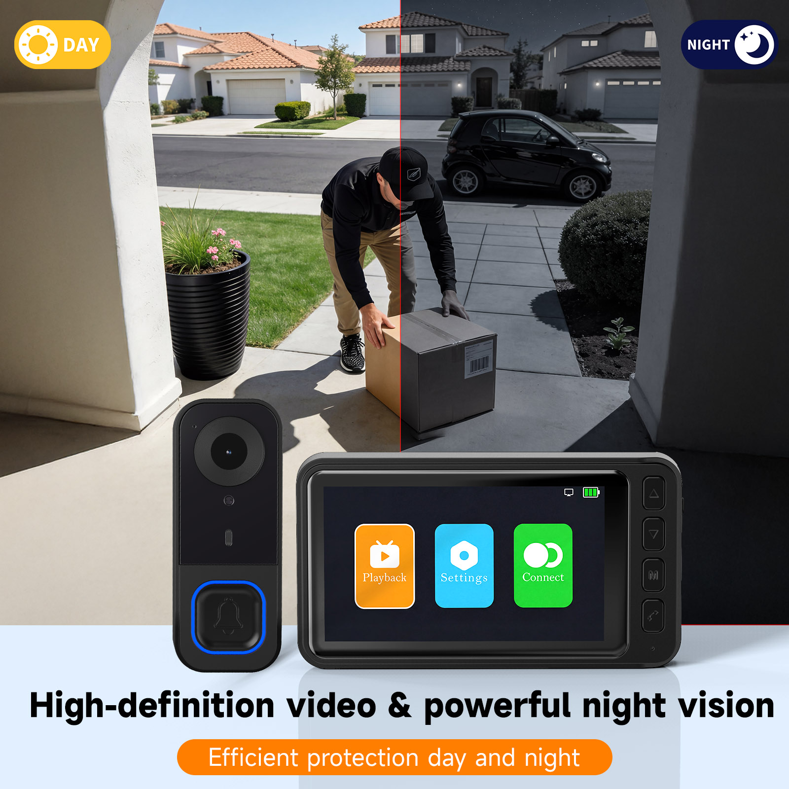 Sonnette vidéo avec caméra HD, - Home Security No Monthly Fee avis et prix