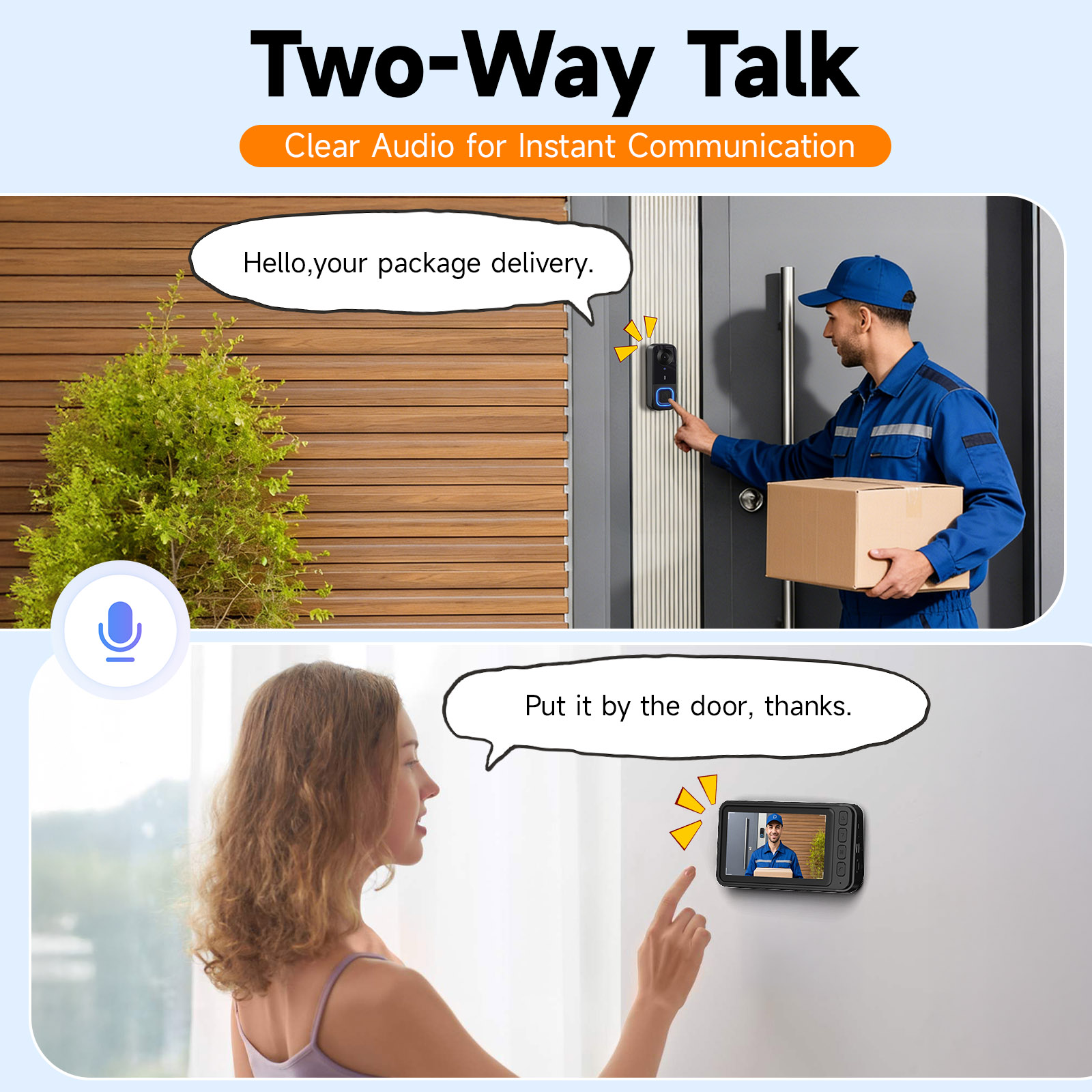 Sonnette vidéo avec caméra HD, - Home Security No Monthly Fee avis et prix
