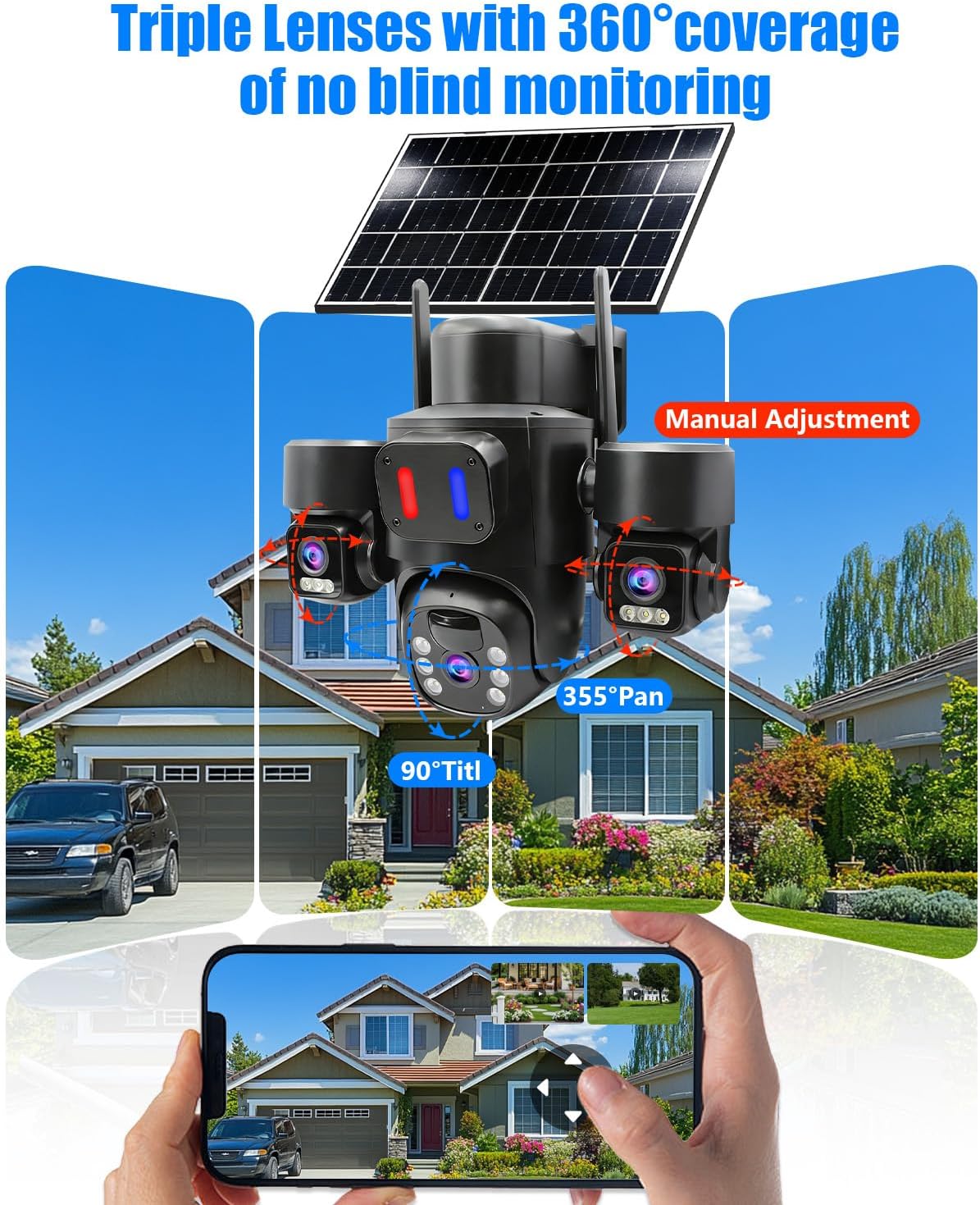 Caméra de sécurité solaire ext - Home Security No Monthly Fee avis et prix