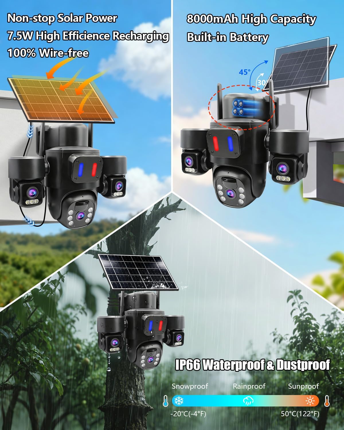 Caméra de sécurité solaire ext - Home Security No Monthly Fee avis et prix